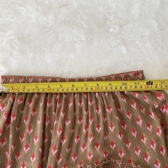 Talisman Pink & Tan Tiered Sassy Ruffle Skirt Size Small - Picture 7 of 9